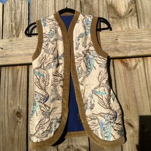 ALA VON AUERSPERC Quilted Vest with Nature Print Size XXS